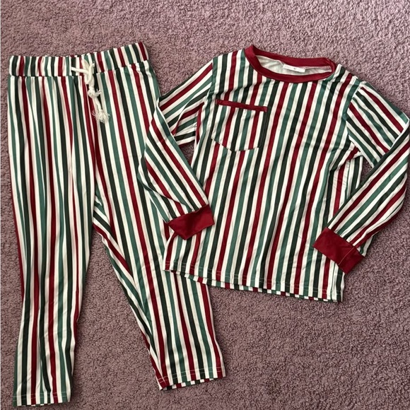Matilda Jane Red and Green Striped Kids Pajamas - Picture 2 of 2